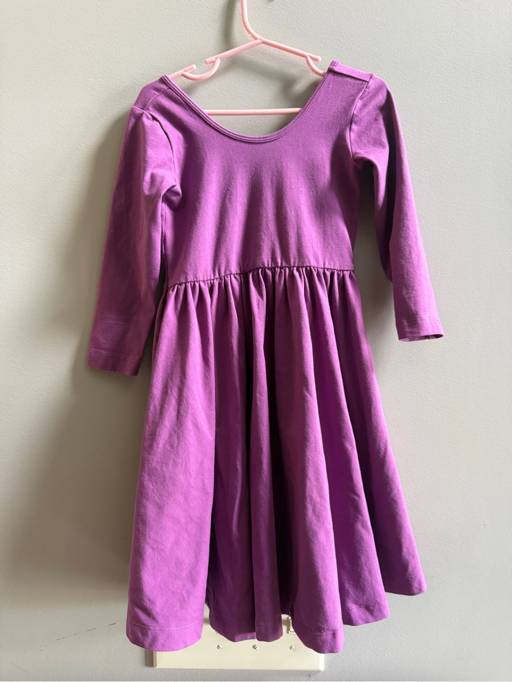 Girls' Long Sleeve Lavender Twirl Dress
